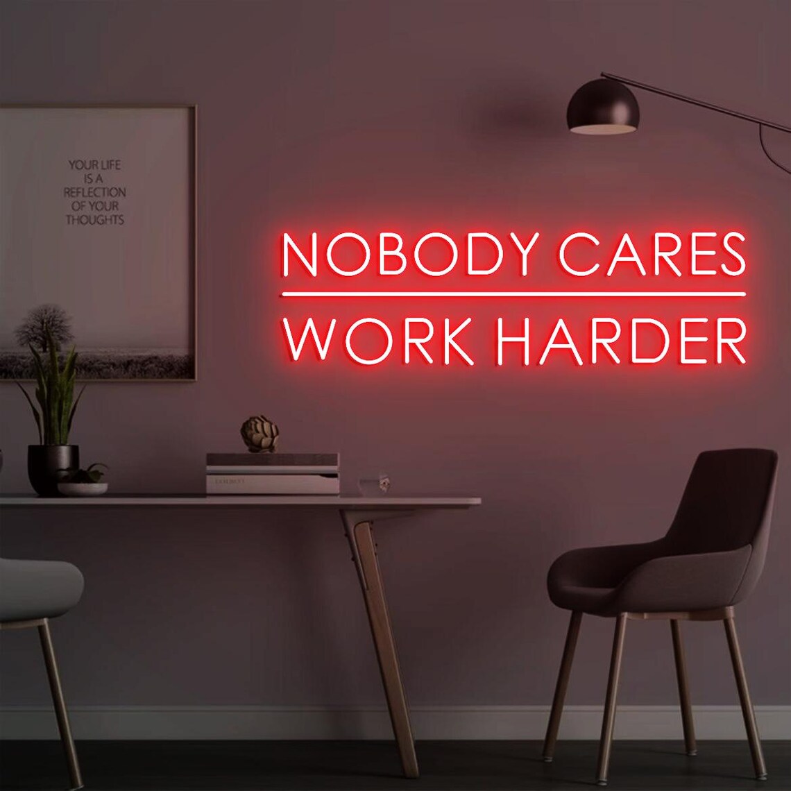 Nobody Cares Work Harder Neon  - Home Gym Outdoor Ideas review and price