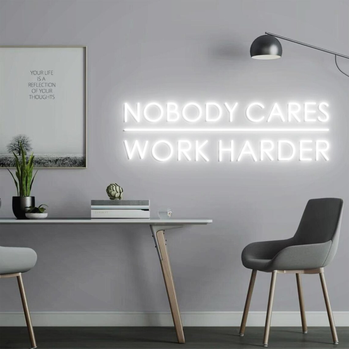 Nobody Cares Work Harder Neon  - Home Gym Outdoor Ideas review and price