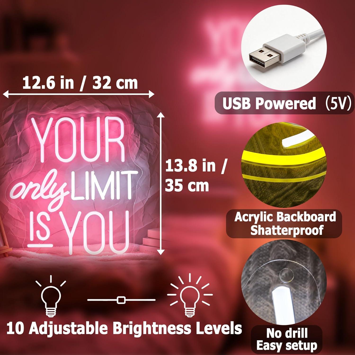 Your Only Limit Is You Neon Si - Home Gym Neon Sign review and price