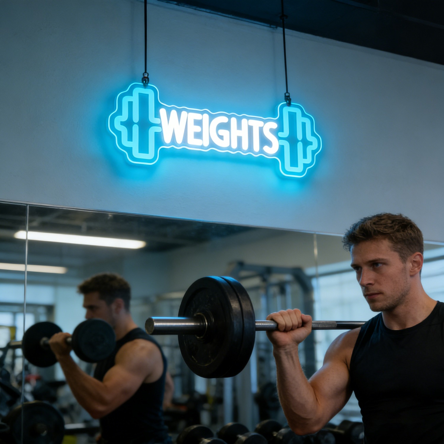 Weights Dumbbell Neon Sign LED - Home Gym Neon Sign review and price