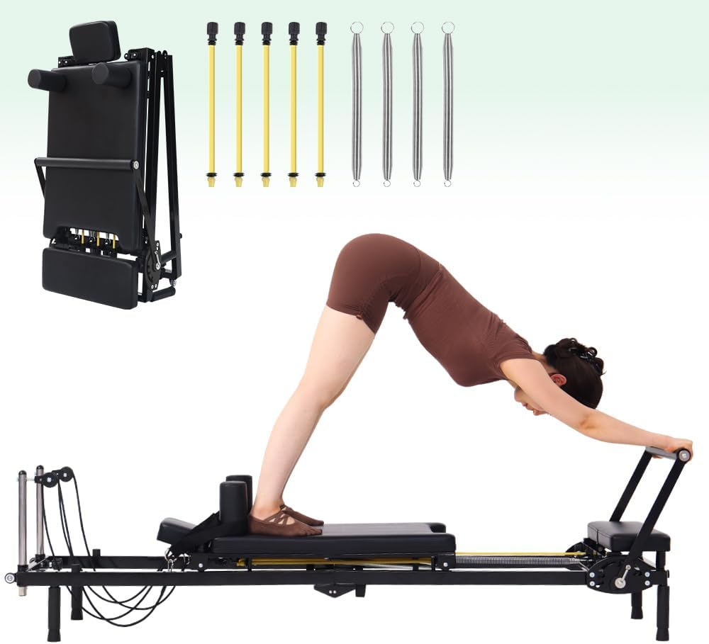 Foldable Pilates Reformer Mach - Home Gym Resistance review and price