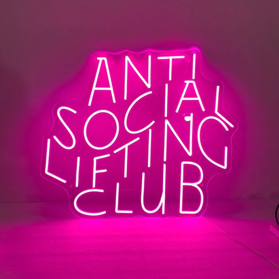 Anti Social Lifting Club Neon  - Home Gym Neon Sign review and price