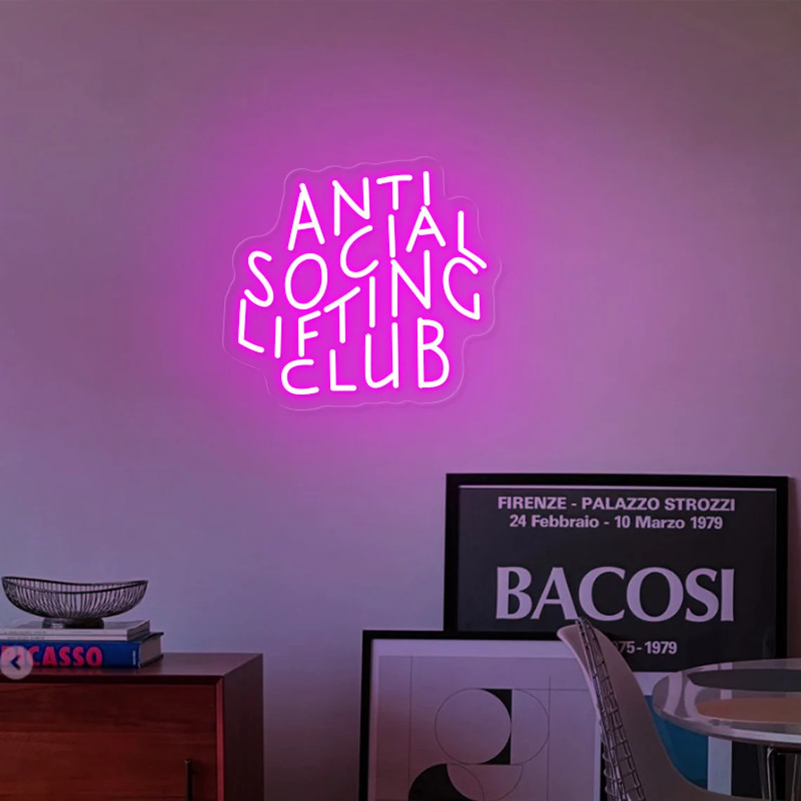 Anti Social Lifting Club Neon  - Home Gym Neon Sign review and price