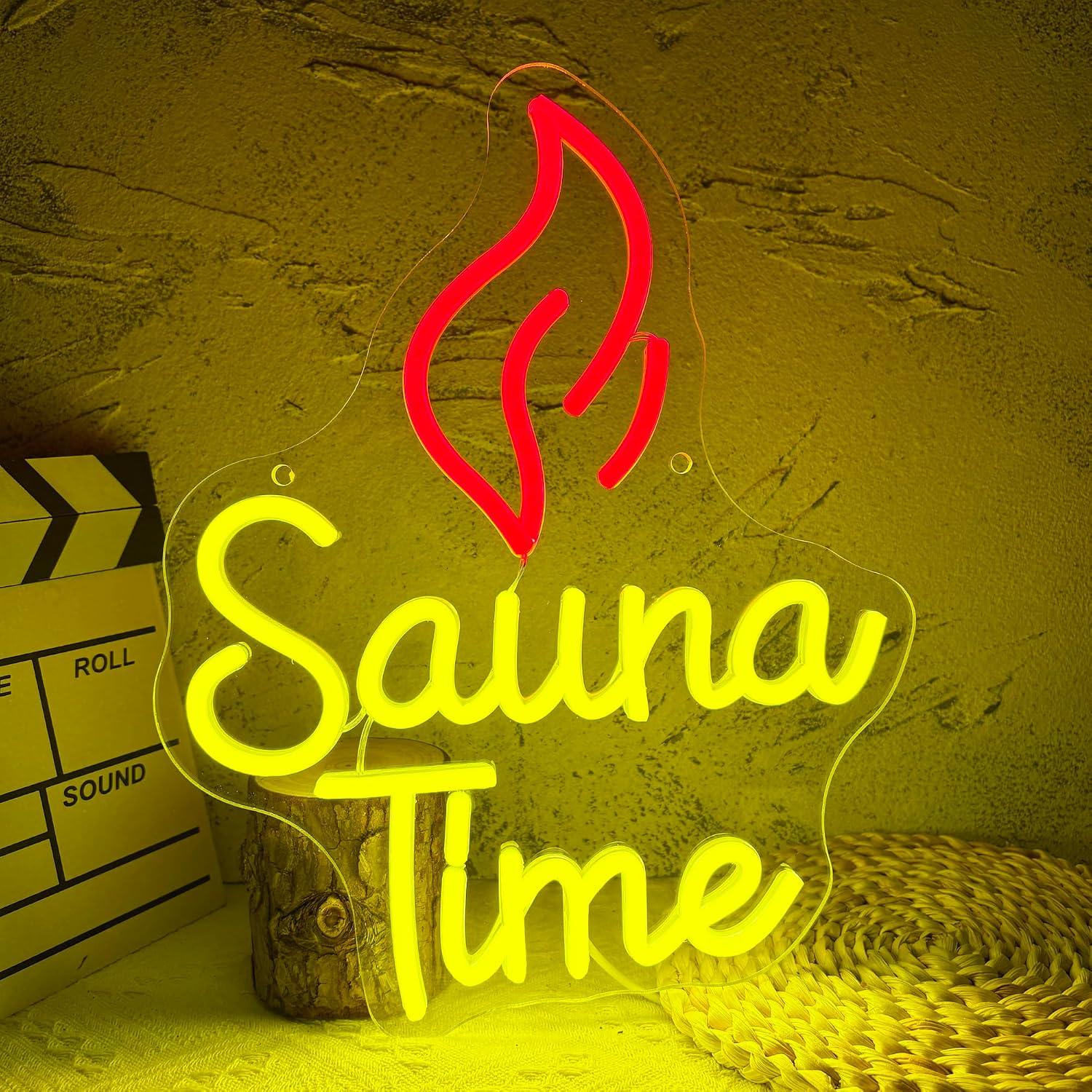 Sauna Time Neon Sign USB Dimma - Home Gym Neon Sign review and price